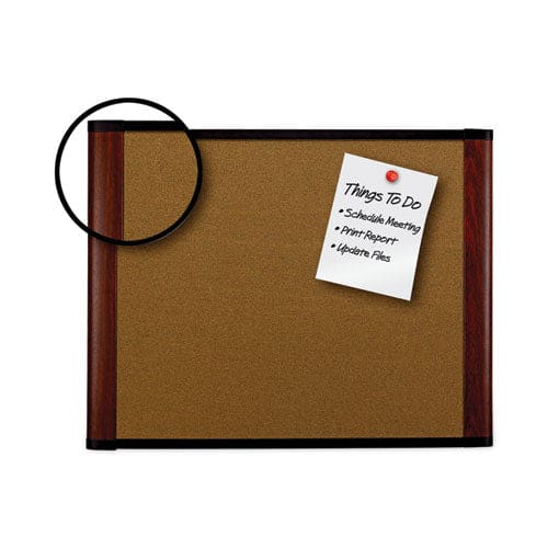 3M Widescreen Cork Bulletin Board 48 X 36 Natural Surface Mahogany Aluminum Frame - School Supplies - 3M™