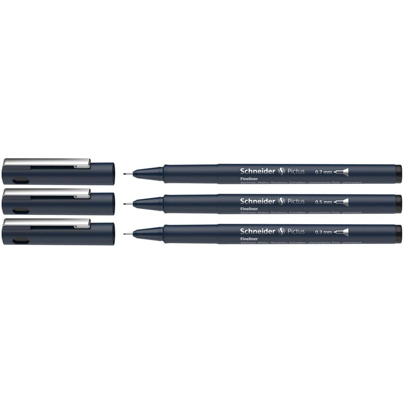 3/St Blk Asst Sz Pictus Fineliners (Pack of 6) - Pens - Rediform Inc