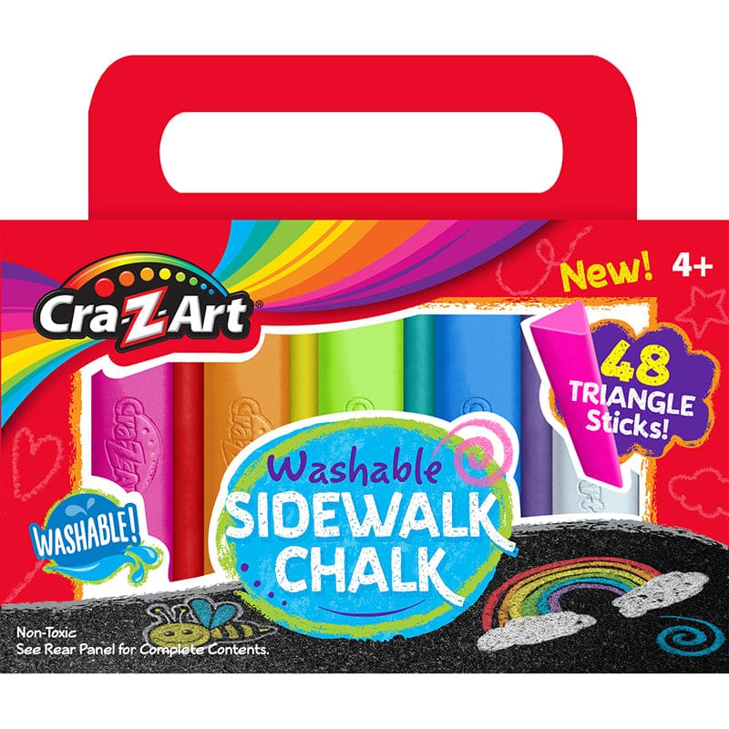 48Pc Washable Triangle Sidewlk Chlk Set (Pack of 6) - Chalk - Cra-z-art