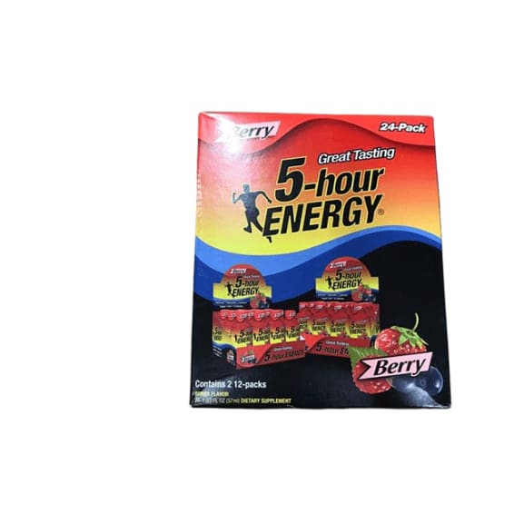 5-hour ENERGY Shot, Regular Strength Berry, 1.93 Ounce, 24 Count - ShelHealth.Com