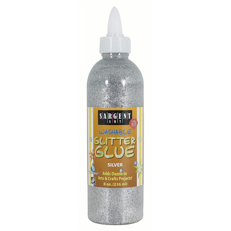 8Oz Glitter Glue - Silver (Pack of 10) - Glitter - Sargent Art Inc.