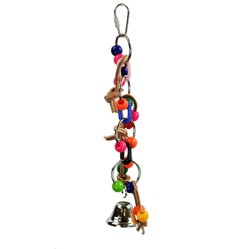 A and E Cages Plastic Chain with Leather and Ball Bird Toy - Pet Supplies - A and E