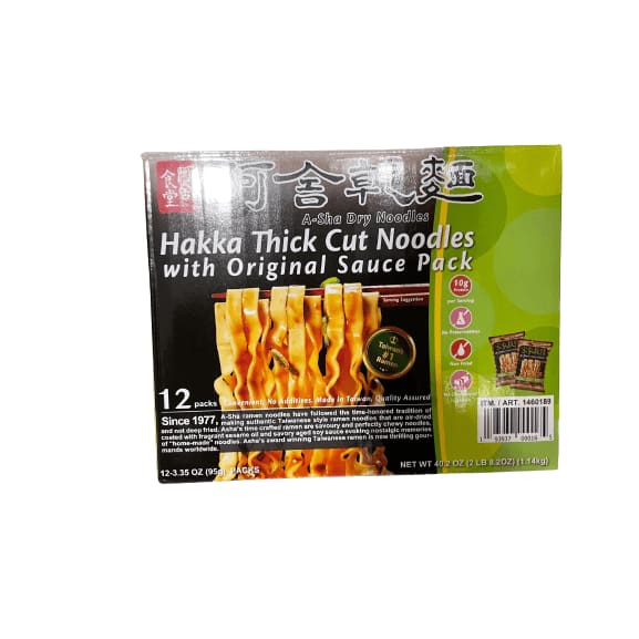 A-Sha A-Sha Hakka Thick Cut Ramen (12 X 3.35 Oz), 40.2 Ounces