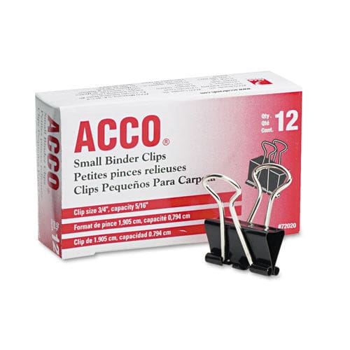 ACCO Binder Clips Small Black/silver Dozen - Office - ACCO