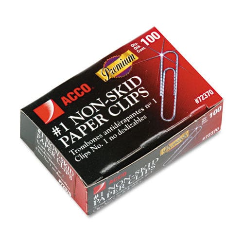 ACCO Premium Heavy-gauge Wire Paper Clips #1 Nonskid Silver 100 Clips/box 10 Boxes/pack - Office - ACCO