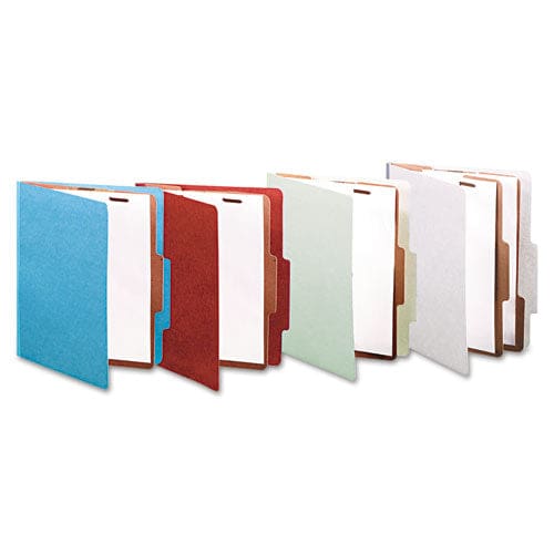 ACCO Pressboard Classification Folders 3 Expansion 2 Dividers 6 Fasteners Letter Size Earth Red Exterior 10/box - School Supplies - ACCO