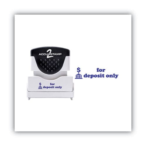 ACCUSTAMP2 Pre-inked Shutter Stamp Blue For Deposit Only 1.63 X 0.5 - Office - ACCUSTAMP2®