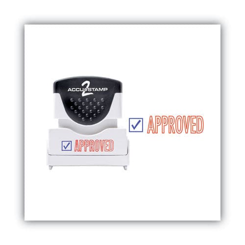 ACCUSTAMP2 Pre-inked Shutter Stamp Red/blue Approved 1.63 X 0.5 - Office - ACCUSTAMP2®