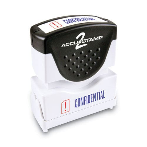 ACCUSTAMP2 Pre-inked Shutter Stamp Red/blue Confidential 1.63 X 0.5 - Office - ACCUSTAMP2®