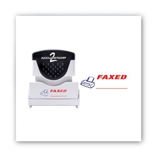 ACCUSTAMP2 Pre-inked Shutter Stamp Red/blue Faxed 1.63 X 0.5 - Office - ACCUSTAMP2®