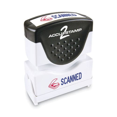 ACCUSTAMP2 Pre-inked Shutter Stamp Red/blue Scanned 1.63 X 0.5 - Office - ACCUSTAMP2®