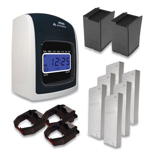 Acroprint Atr480 Time Clock And Accessories Bundle Digital Display White/charcoal - Office - Acroprint®
