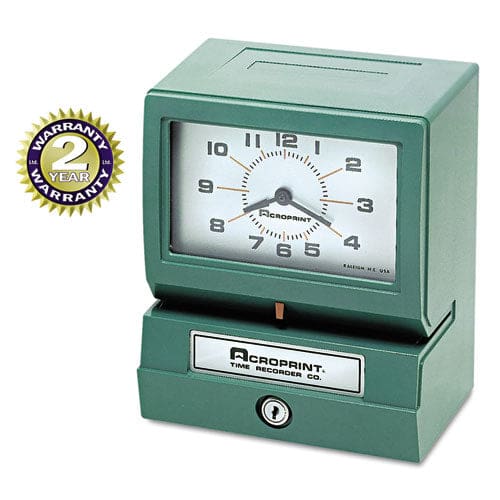 Acroprint Model 150 Heavy-duty Time Recorder Automatic Operation Month/date/1-12 Hours/minutes Green - Office - Acroprint®