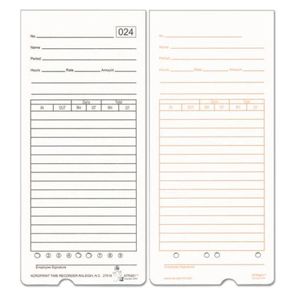 Acroprint Time Clock Cards For Acroprint Atr480 Two Sides 7.5 X 3.35 50/pack - Office - Acroprint®