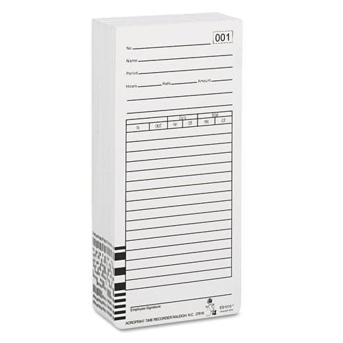 Acroprint Time Clock Cards For Acroprint Es1000 Two Sides 3.5 X 7 100/pack - Office - Acroprint®