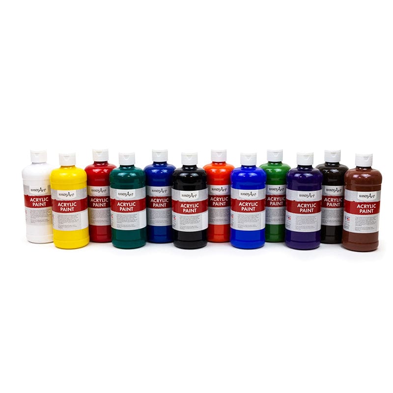 Acrylic Paint 12 Pint Primary Set - Paint - Rock Paint Distributing Corp