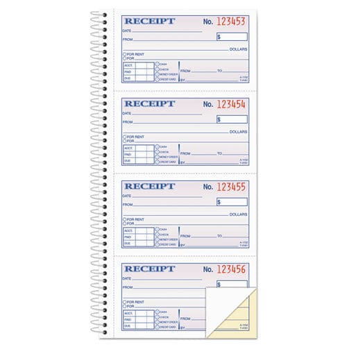 Adams 2-part Receipt Book Two-part Carbonless 4.75 X 2.75 4 Forms/sheet 200 Forms Total - Office - Adams®