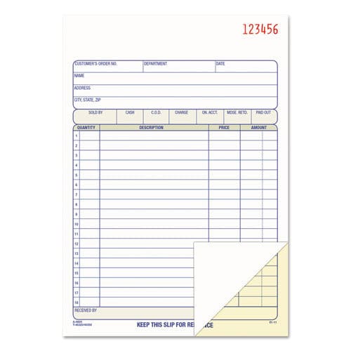 Adams 2-part Sales Book 18 Lines Two-part Carbon 7.94 X 5.56 50 Forms Total - Office - Adams®