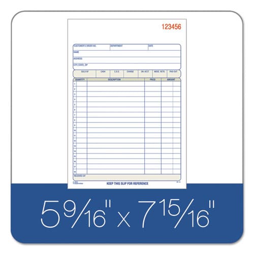 Adams 2-part Sales Book 18 Lines Two-part Carbon 7.94 X 5.56 50 Forms Total - Office - Adams®