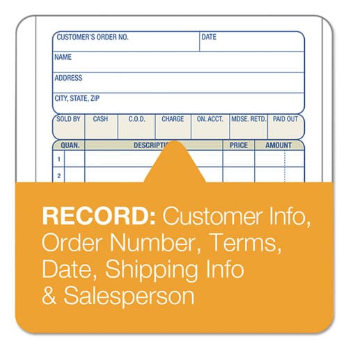 Adams 3-part Sales Book Three-part Carbonless 3.25 X 7.13 50 Forms Total - Office - Adams®