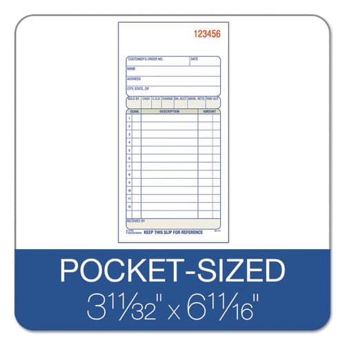 Adams 3-part Sales Book Three-part Carbonless 3.25 X 7.13 50 Forms Total - Office - Adams®