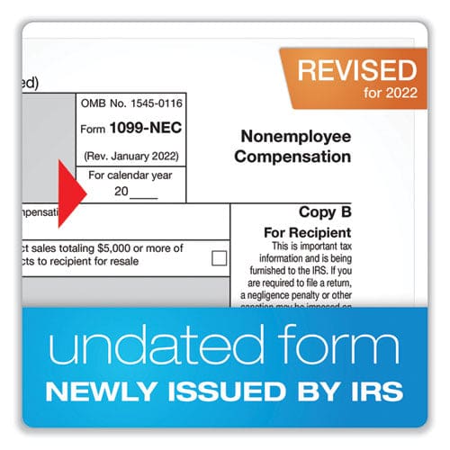 Adams 5-part 1099-nec Online Tax Kit Fiscal Year: 2022 Five-part Carbonless 8.5 X 3.66 3 Forms/sheet 15 Forms Total - Office - Adams®