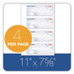 Adams Tops 3-part Hardbound Receipt Book Three-part Carbonless 7 X 2.75 4 Forms/sheet 200 Forms Total - Office - Adams®