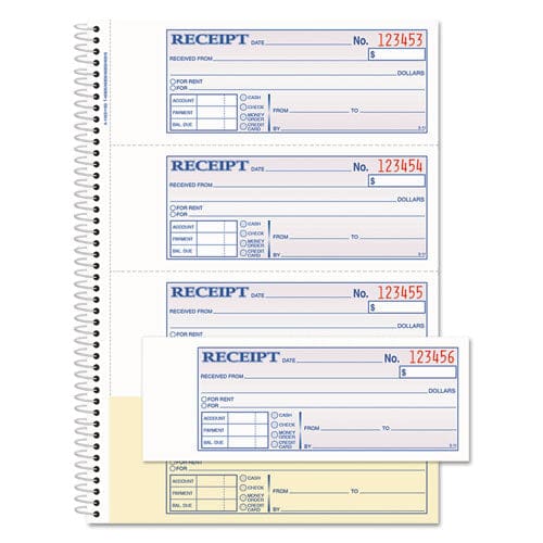 Adams Tops Money/rent Receipt Book Two-part Carbon 7 X 2.75 4 Forms/sheet 200 Forms Total - Office - Adams®