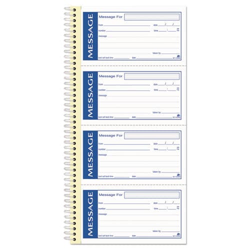 Adams Write ’n Stick Phone Message Book Two-part Carbonless 4.75 X 2.75 4 Forms/sheet 200 Forms Total - Office - Adams®