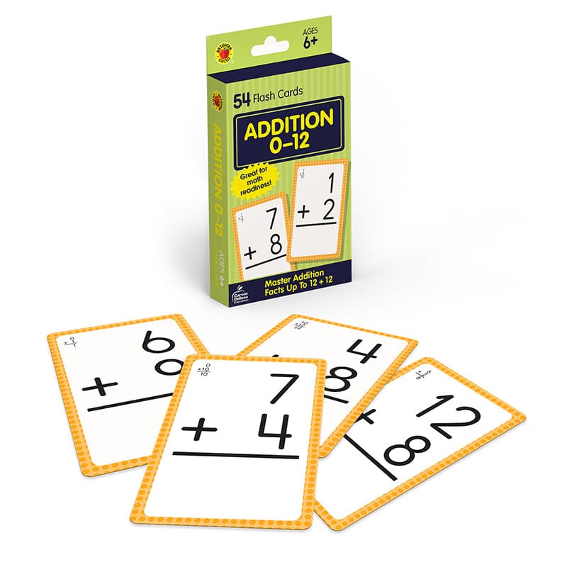 Addition To 12 Flash Cards (Pack of 12) - Addition & Subtraction - Carson Dellosa Education
