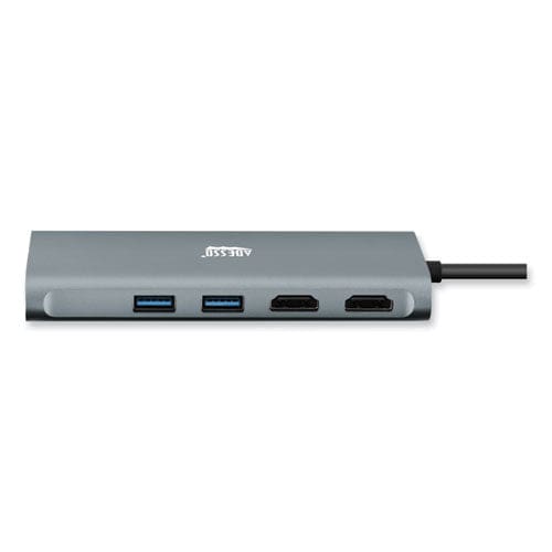 Adesso 9-in-1 Usb Type-c Docking Station 2 Hdmi/3 Usb C/sd And Tf Slot/rj45 Gray/black - Technology - Adesso