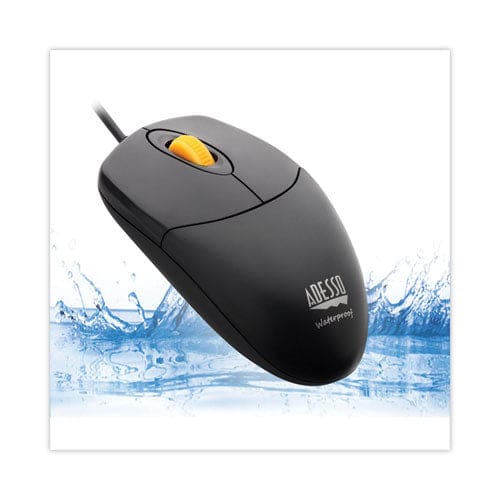 Adesso Imouse W3 Waterproof Antimicrobial Mouse With Magnetic Scroll Wheel Usb 2.0 Left/right Hand Use Black - Technology - Adesso