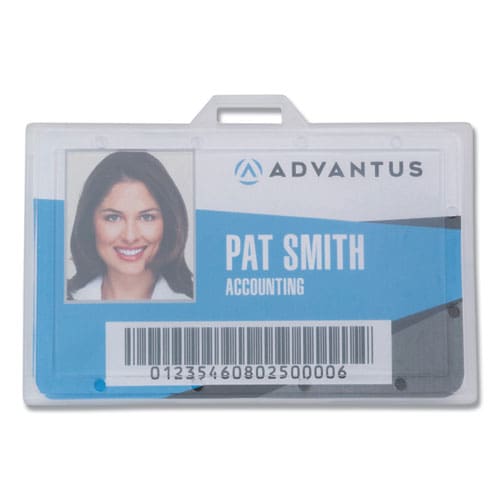 Advantus Id Card Holders Horizontal Black 3.68 X 2.38 Holder 3.38 X 2.13 Insert 25/pack - Office - Advantus