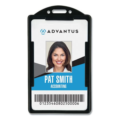 Advantus Id Card Holders Vertical Black 2.38 X 3.68 Holder 2.13 X 3.38 Insert 25/pack - Office - Advantus