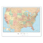 Advantus Laminated Wall Maps World Dry Erase 50 X 32 - School Supplies - Advantus