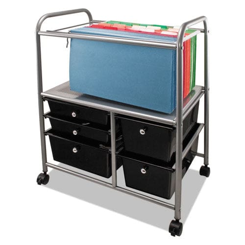 Advantus Letter/legal File Cart With Five Storage Drawers Metal 5 Drawers 21.63 X 15.25 X 28.63 Matte Gray/black - Furniture - Advantus