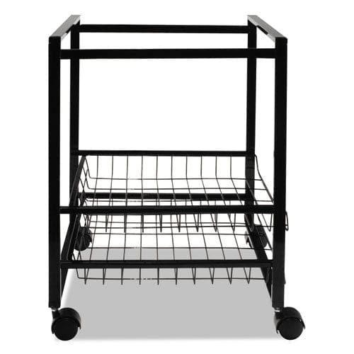 Advantus Mobile File Cart With Sliding Baskets Metal 2 Drawers 1 Bin 12.88 X 15 X 21.13 Black - Furniture - Advantus