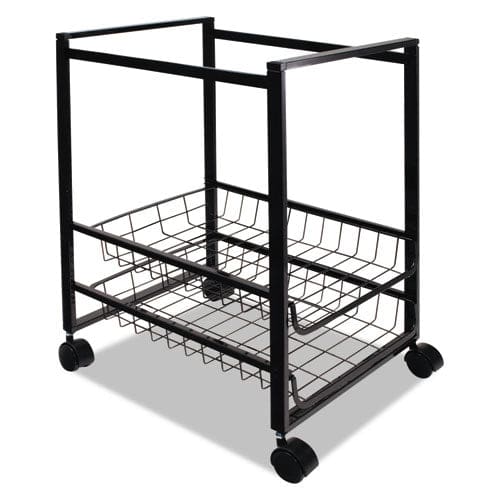 Advantus Mobile File Cart With Sliding Baskets Metal 2 Drawers 1 Bin 12.88 X 15 X 21.13 Black - Furniture - Advantus