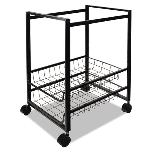 Advantus Mobile File Cart With Sliding Baskets Metal 2 Drawers 1 Bin 12.88 X 15 X 21.13 Black - Furniture - Advantus