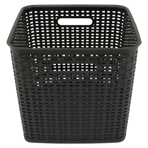 Advantus Plastic Weave Bin Extra Large 12.5 X 12.5 X 11.13 Black 2/pack - School Supplies - Advantus