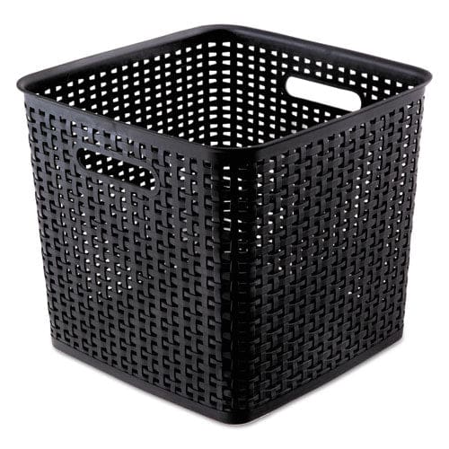 Advantus Plastic Weave Bin Extra Large 12.5 X 12.5 X 11.13 Black 2/pack - School Supplies - Advantus