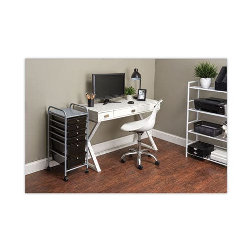 Advantus Portable Drawer Organizer Metal 1 Shelf 6 Drawers 13 X 15.38 X 32.13 Matte Gray/smoke - Furniture - Advantus