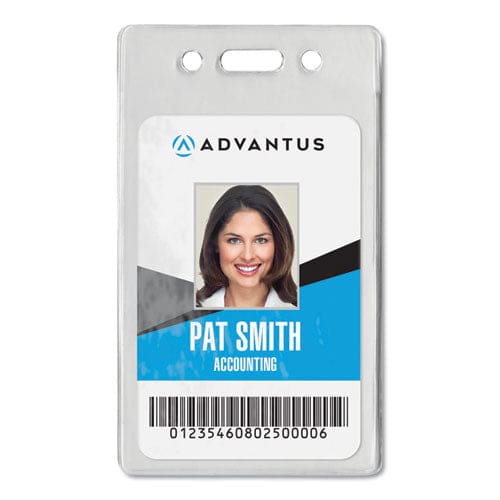 Advantus Proximity Id Badge Holders Vertical Clear 2.68 X 4.38 Holder 2.38 X 3.63 Insert 50/pack - Office - Advantus