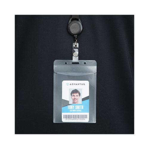 Advantus Pvc-free Badge Holders Vertical Clear 3.5 X 5.13 Holder 3.13 X 4.13 Insert 50/pack - Office - Advantus