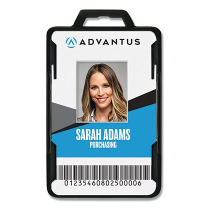Advantus Secure-two Card Rfid Blocking Badge Horizontal/vertical Black 3.68 X 2.38 Holder 3.38 X 2.13 Insert 20/pack - Office - Advantus