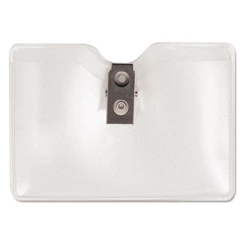 Advantus Security Id Badge Holders Prepunched For Chain/clip Horizontal Clear 4.25 X 3.5 Holder 3.88 X 2.88 Insert 50/box - Office -