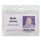 Advantus Security Id Badge Holders Prepunched For Chain/clip Horizontal Clear 4.25 X 3.5 Holder 3.88 X 2.88 Insert 50/box - Office -