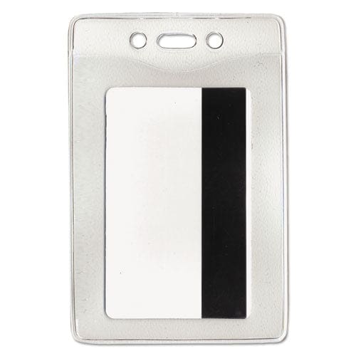 Advantus Security Id Badge Holders Prepunched For Chain/clip Vertical Clear 2.63 X 4.38 Holder 2.38 X 4.25 Insert 50/box - Office - Advantus