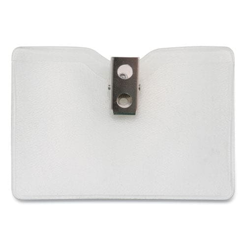 Advantus Security Id Badge Holders With Clip Horizontal Clear 3.5 X 3 Holder 3.5 X 3 Insert 50/box - Office - Advantus
