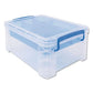 Advantus Super Stacker Divided Storage Box 5 Sections 7.5 X 10.13 X 6.5 Clear/blue - School Supplies - Advantus